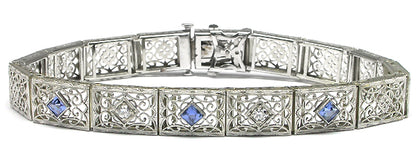 Antique  0.80ct Sapphire & 0.45 Diamond Bracelet