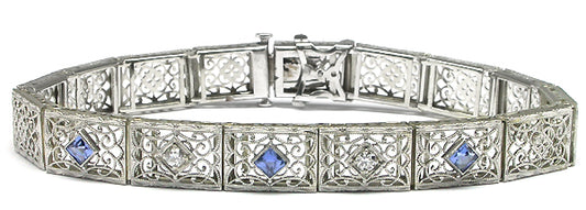 Antique  0.80ct Sapphire & 0.45 Diamond Bracelet