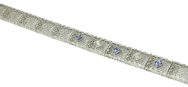 Antique  0.80ct Sapphire & 0.45 Diamond Bracelet