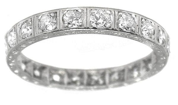Antique 0.84ct Diamond Platinum Eternity Wedding Band
