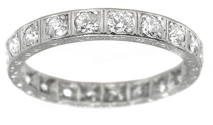 Antique 0.84ct Diamond Platinum Eternity Wedding Band
