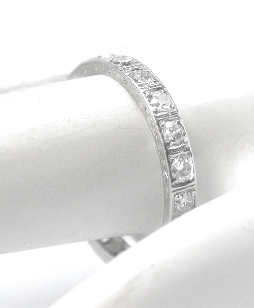 Antique 0.84ct Diamond Platinum Eternity Wedding Band