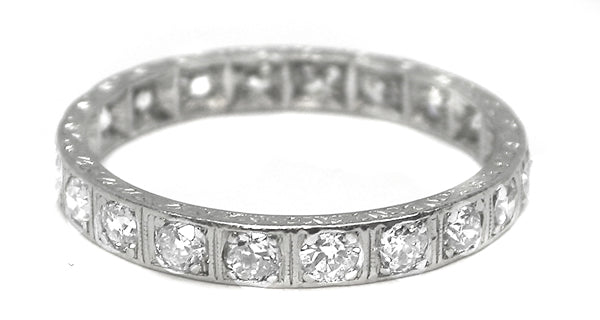 Antique 0.84ct Diamond Platinum Eternity Wedding Band
