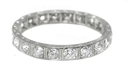 Antique 0.84ct Diamond Platinum Eternity Wedding Band