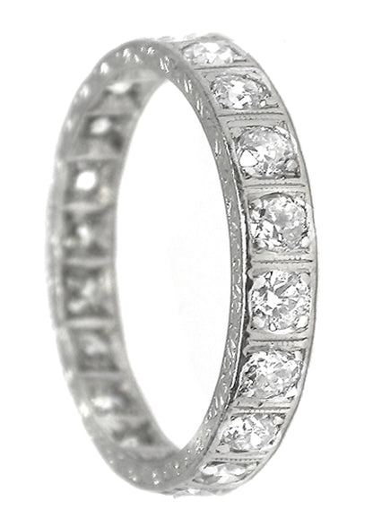 Antique 0.84ct Diamond Platinum Eternity Wedding Band