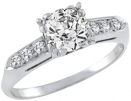 Antique 0.95ct Diamond Engagement Ring