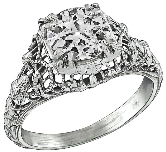Antique 0.95ct Diamond Engagement Ring