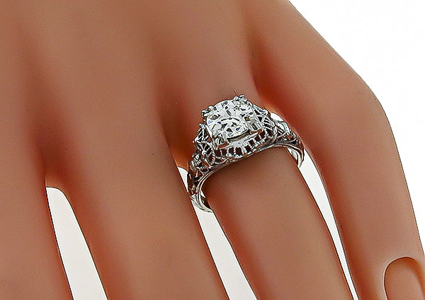 Antique 0.95ct Diamond Engagement Ring