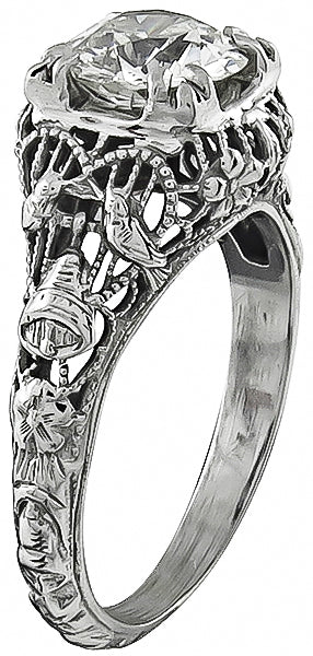 Antique 0.95ct Diamond Engagement Ring