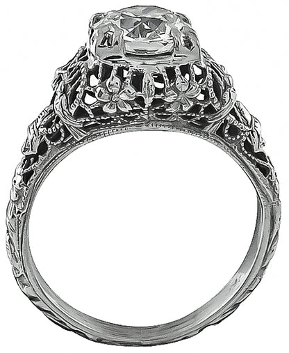 Antique 0.95ct Diamond Engagement Ring