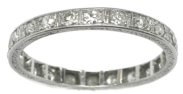 Antique 0.95ct Diamond Platinum Eternity Wedding Band