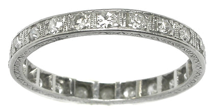 Antique 0.95ct Diamond Platinum Eternity Wedding Band