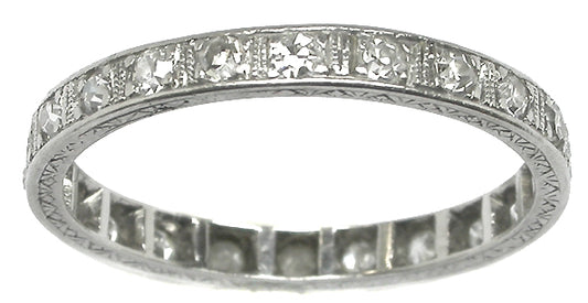 Antique 0.95ct Diamond Platinum Eternity Wedding Band