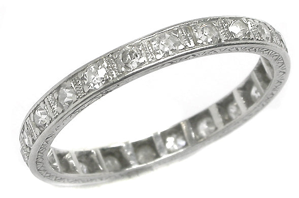 Antique 0.95ct Diamond Platinum Eternity Wedding Band