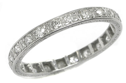 Antique 0.95ct Diamond Platinum Eternity Wedding Band