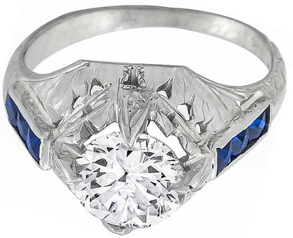 Antique 0.96ct Diamond Engagement Ring