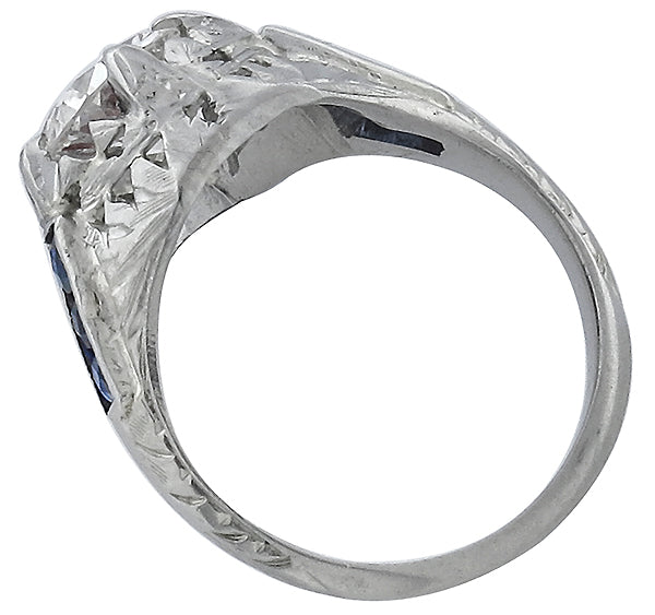 Antique 0.96ct Diamond Engagement Ring