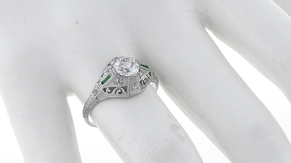 Antique 0.96ct Diamond Engagement Ring