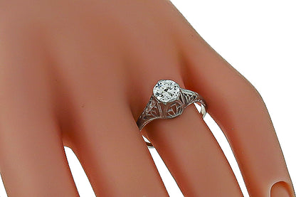 Antique 0.96ct Diamond Engagement Ring