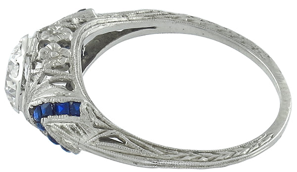 Antique 0.97ct Diamond Engagement Ring