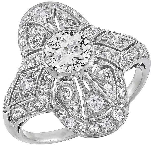 Antique 0.99ct Center Diamond Ring