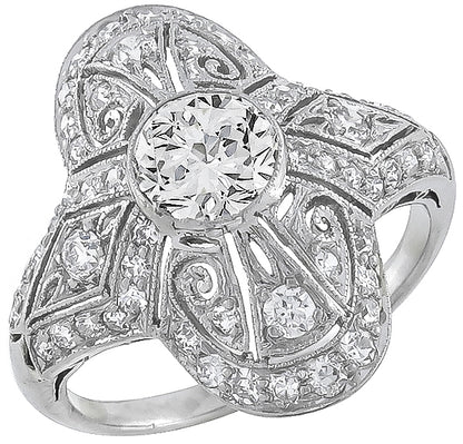 Antique 0.99ct Center Diamond Ring