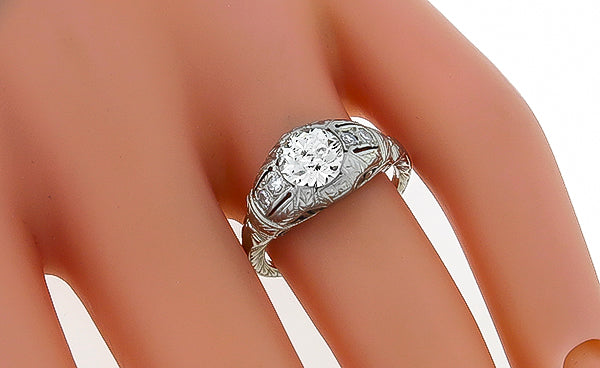 Antique 1.01ct Diamond Engagement Ring