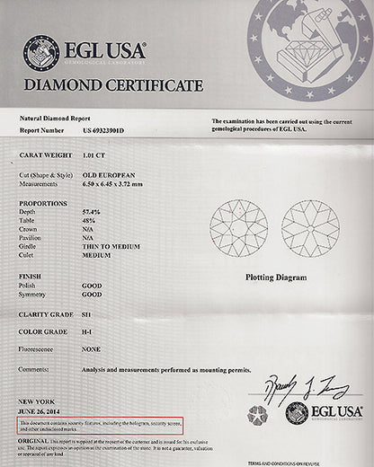 Antique 1.01ct Diamond Engagement Ring