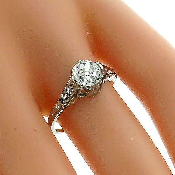 Antique 1.02ct Diamond Gold Engagement Ring