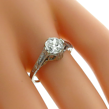 Antique 1.02ct Diamond Gold Engagement Ring