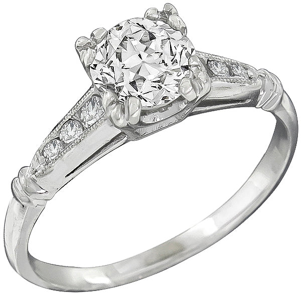 Antique 1.06ct Diamond Engagement Ring