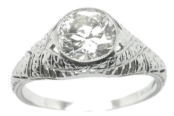 Antique 1.06ct Diamond Platinum Engagement Ring