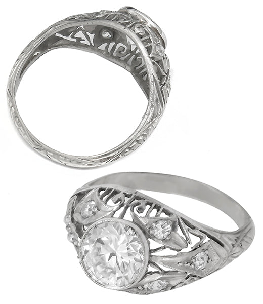 Antique 1.11ct Diamond Engagement Ring