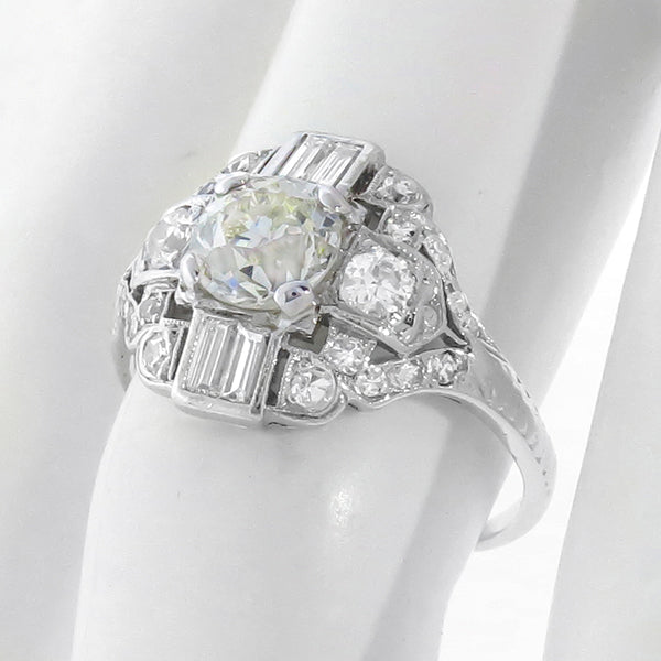 Antique 1.25ct Center Diamond 1.40ct Diamond Engagemet Ring