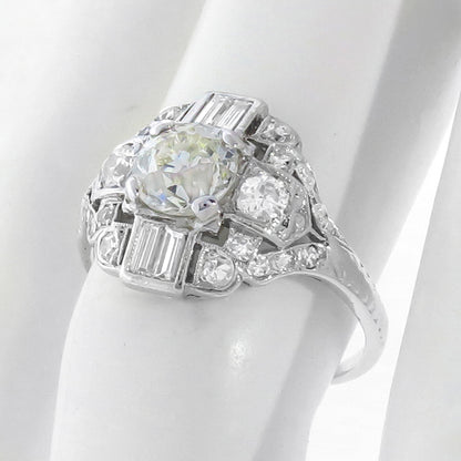 Antique 1.25ct Center Diamond 1.40ct Diamond Engagemet Ring