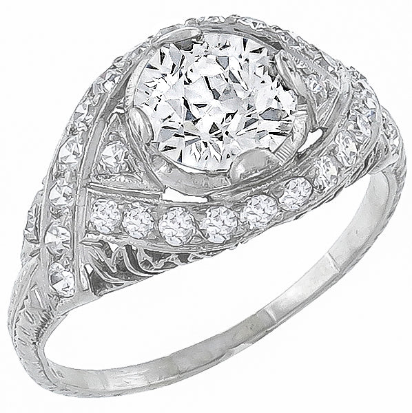 Antique 1.27ct Diamond Engagement Ring