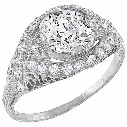 Antique 1.27ct Diamond Engagement Ring