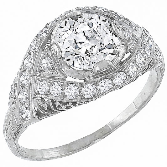 Antique 1.27ct Diamond Engagement Ring