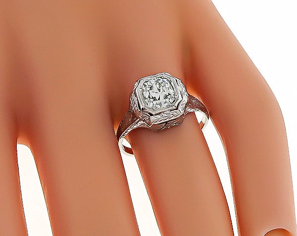 Antique 1.31ct Diamond Engagement Ring