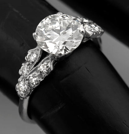 Antique  1.32ct Diamond Platinum Engagement Ring