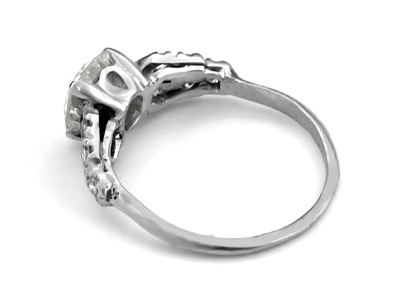 Antique  1.32ct Diamond Platinum Engagement Ring