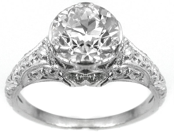 Antique 1.36ct Diamond Platinum Engagement Ring