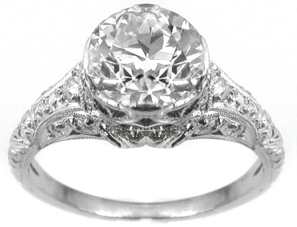 Antique 1.36ct Diamond Platinum Engagement Ring