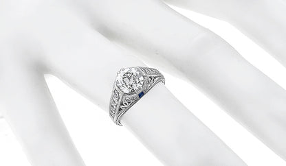 Antique 1.36ct Platinum Diamond Engagement Ring