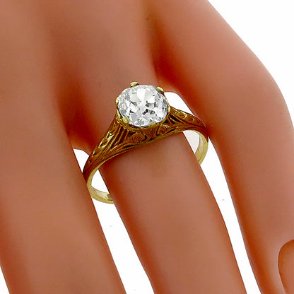 Antique 1.50ct Diamond Gold Engagement Ring