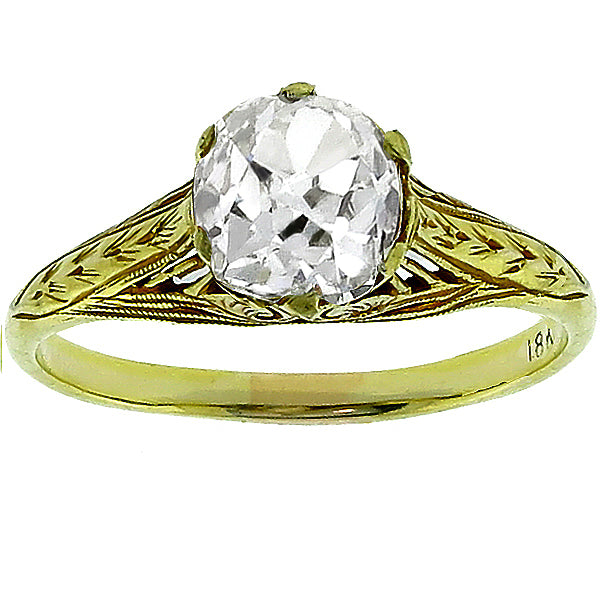 Antique 1.50ct Diamond Gold Engagement Ring