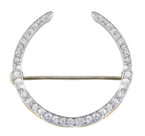 Antique 1.50ct Diamond Gold Horseshoe Pin