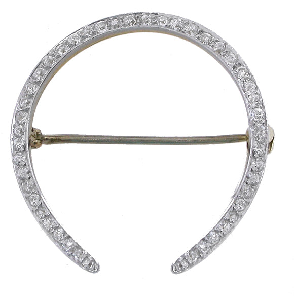Antique 1.50ct Diamond Gold Horseshoe Pin