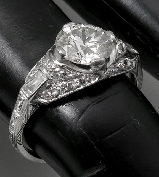 Antique 1.51ct  Diamond Platinum Engagement Ring
