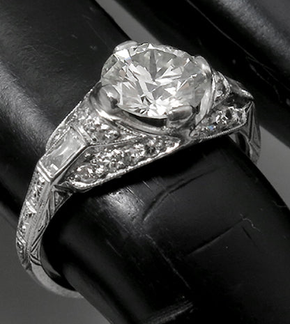 Antique 1.51ct  Diamond Platinum Engagement Ring